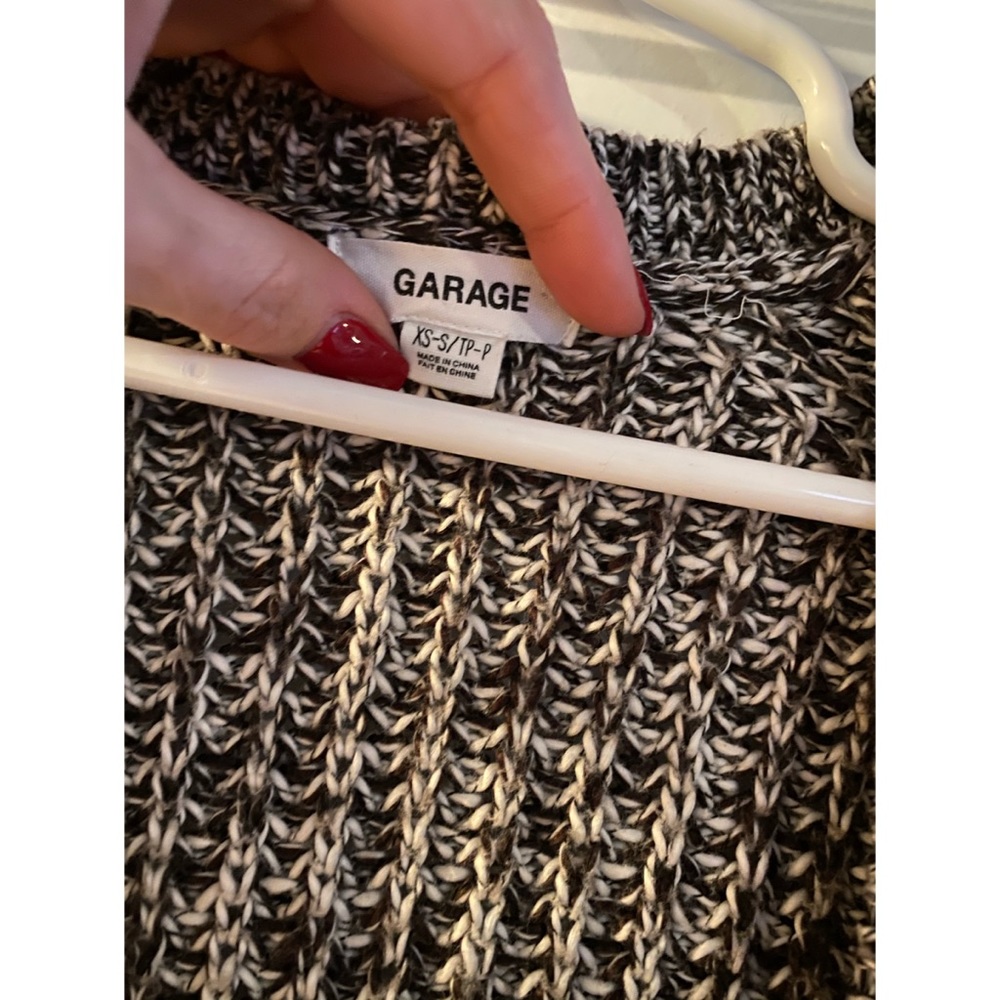 GARAGE black & white marled long cardigan - Picture 5 of 6